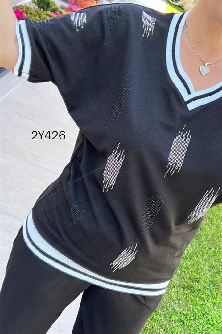 Taş Baskılı 2 Li  Eşofman Takımı