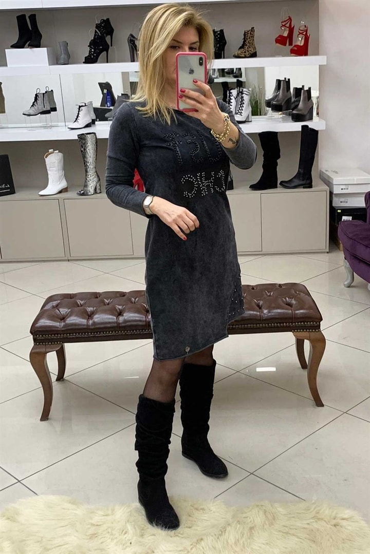 Taş Baskılı Elbise
