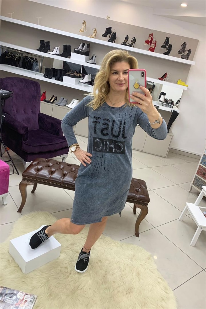 Taş Baskılı Elbise