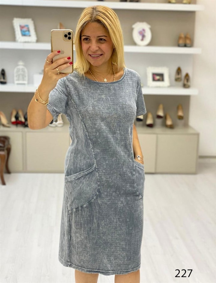 Taş Baskılı Elbise