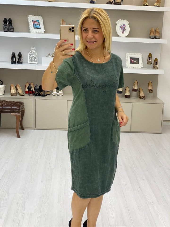 Taş Baskılı Elbise