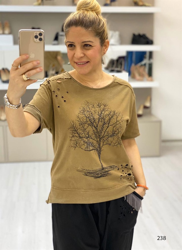 Taş Baskılı Tshirt