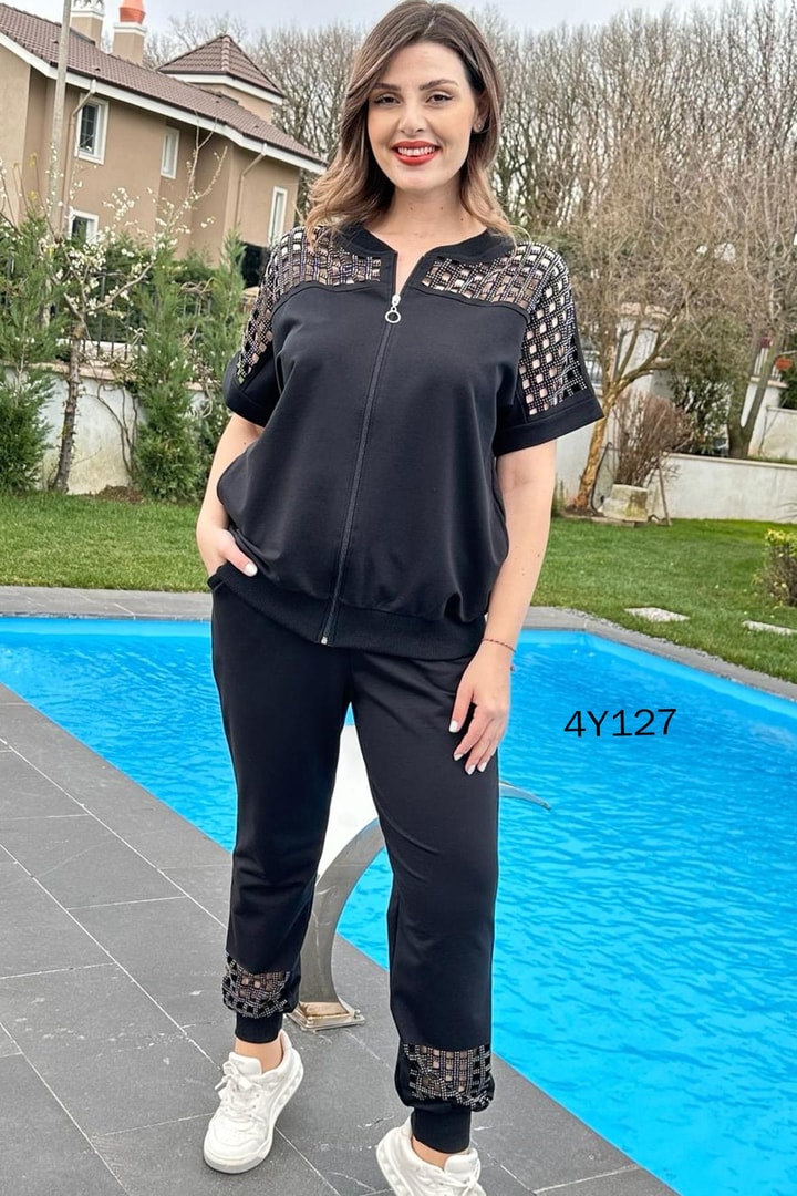 Taş Detay Lazerli 2 li Takım