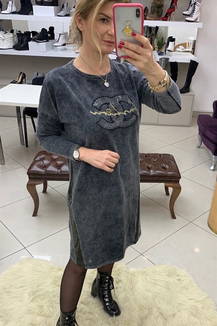 Taşlı Elbise