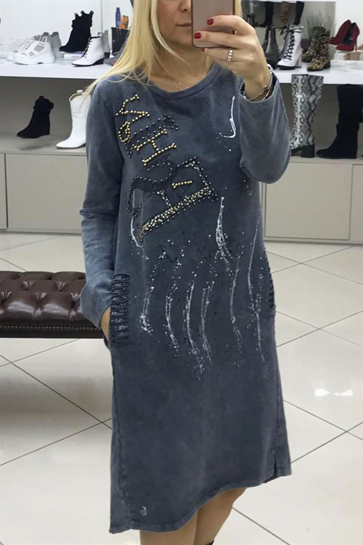 Taşlı Elbise