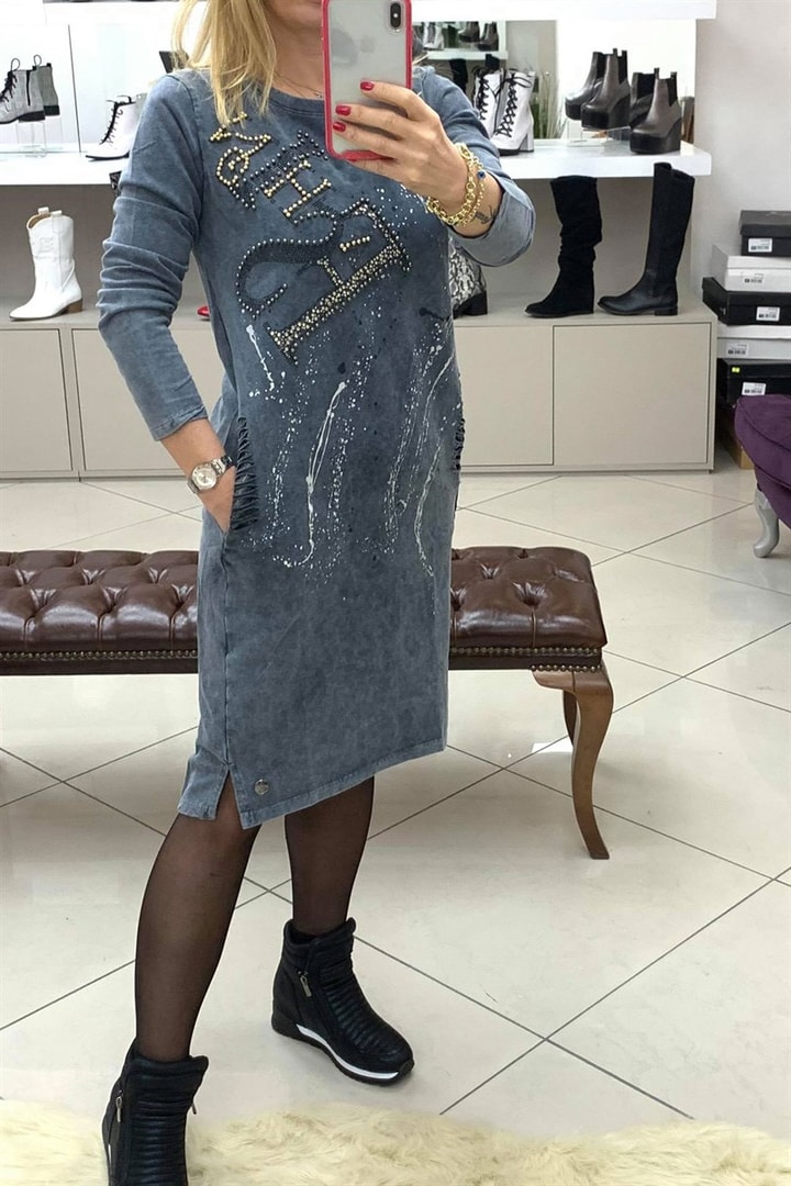 Taşlı Elbise