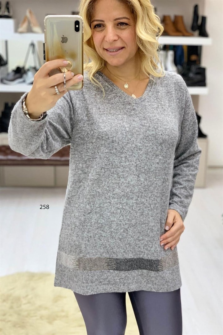 Taşlı Yumoş Kumaş Tunik