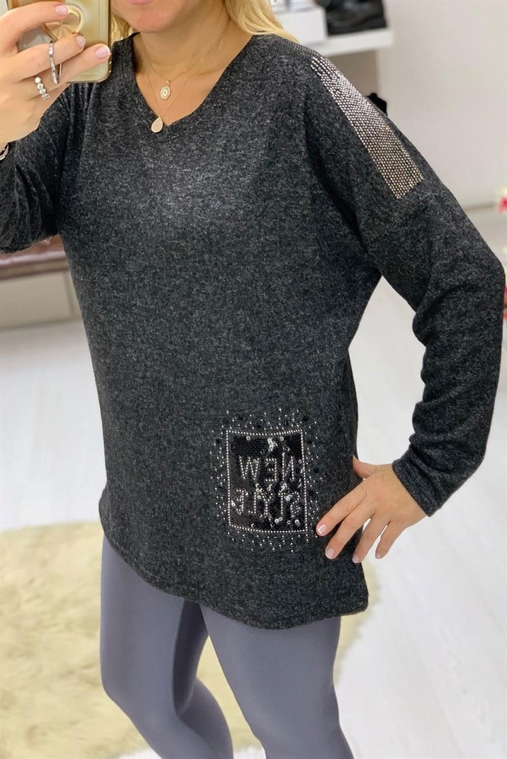 Taşlı Yumoş Kumaş Tunik