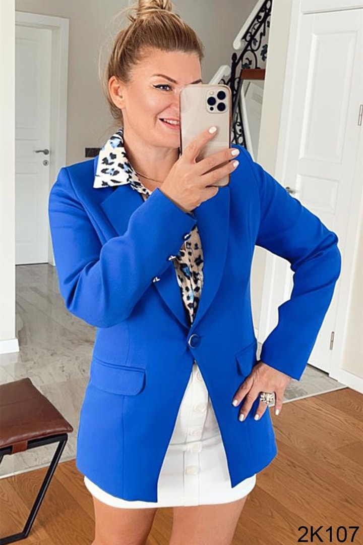 Tek Düğme Blazer Ceket