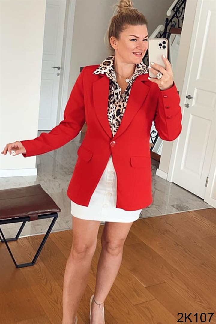 Tek Düğme Blazer Ceket