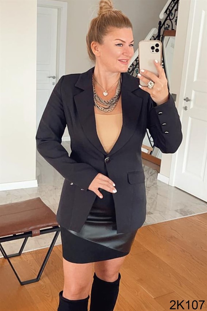 Tek Düğme Blazer Ceket