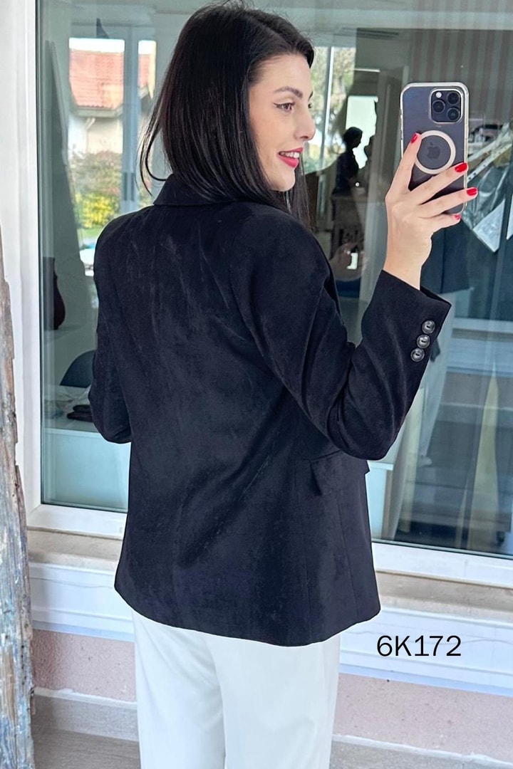 Tek Düğmeli Blazer Süet Ceket