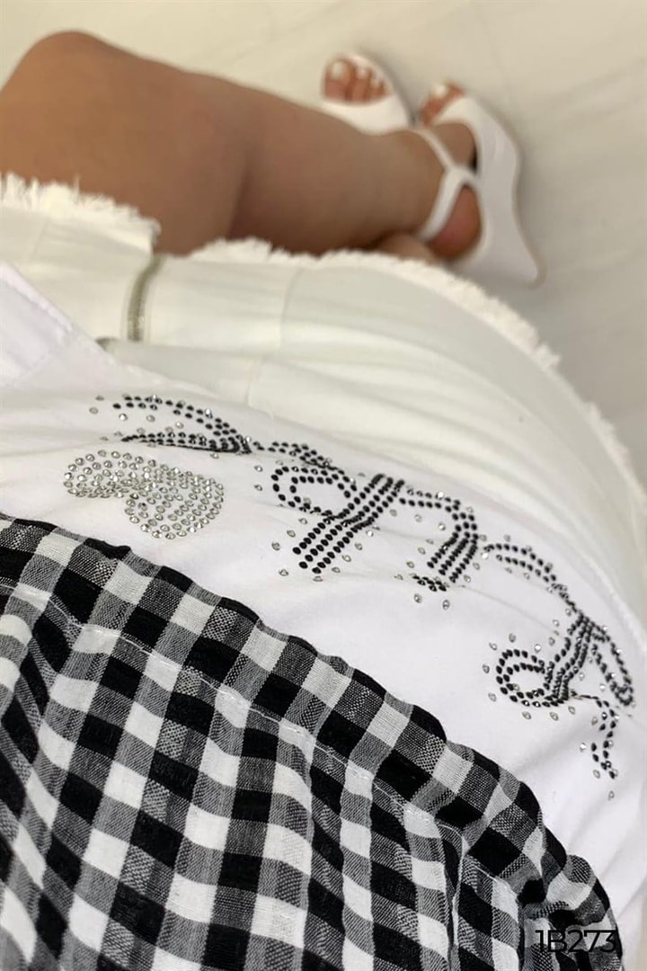 Tshirt Hediyeli Taş Detay Gömlek