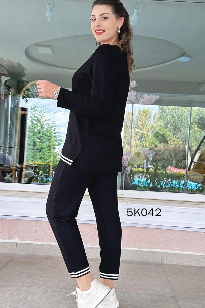 V Yaka 2 İplik Penye Ribanalı Takım