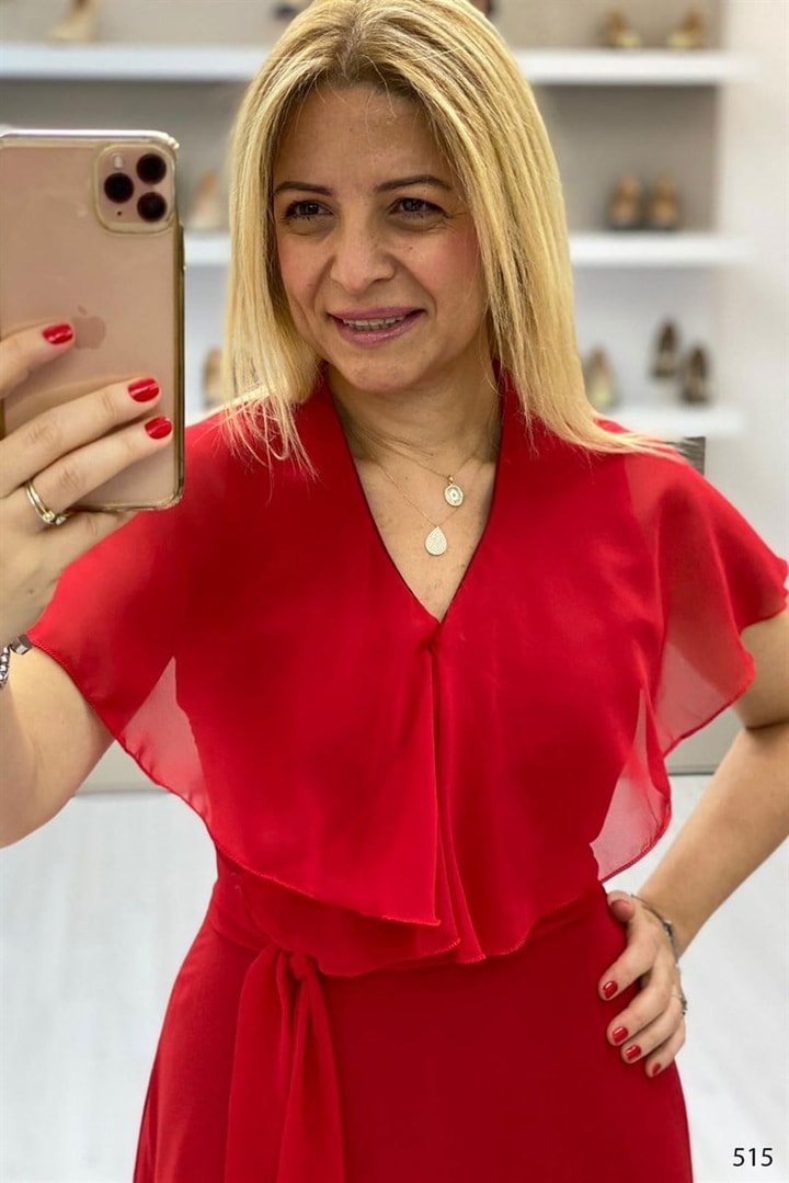 V Yaka Elbise