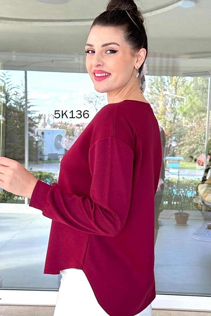 V Yaka Modal Kumaş Sweatshirt