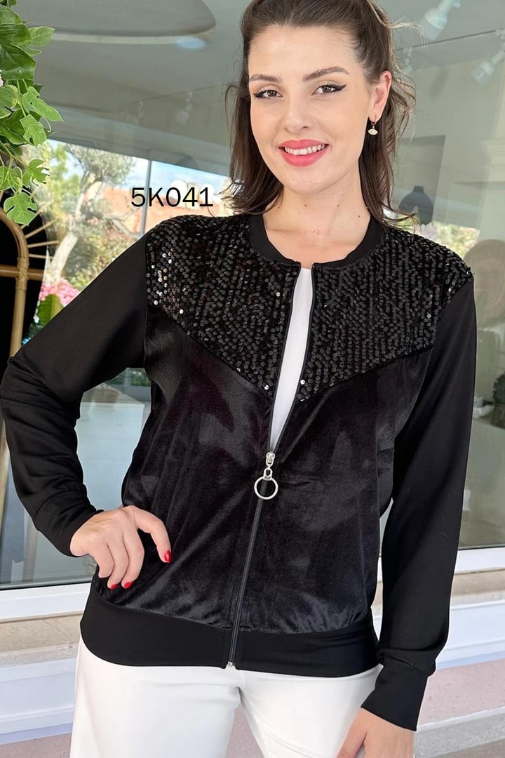 Viskon 2 İplik Pul Detaylı Hırka