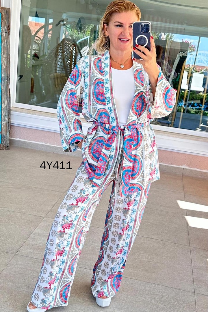 Viskon Kumaş Kimono Takım