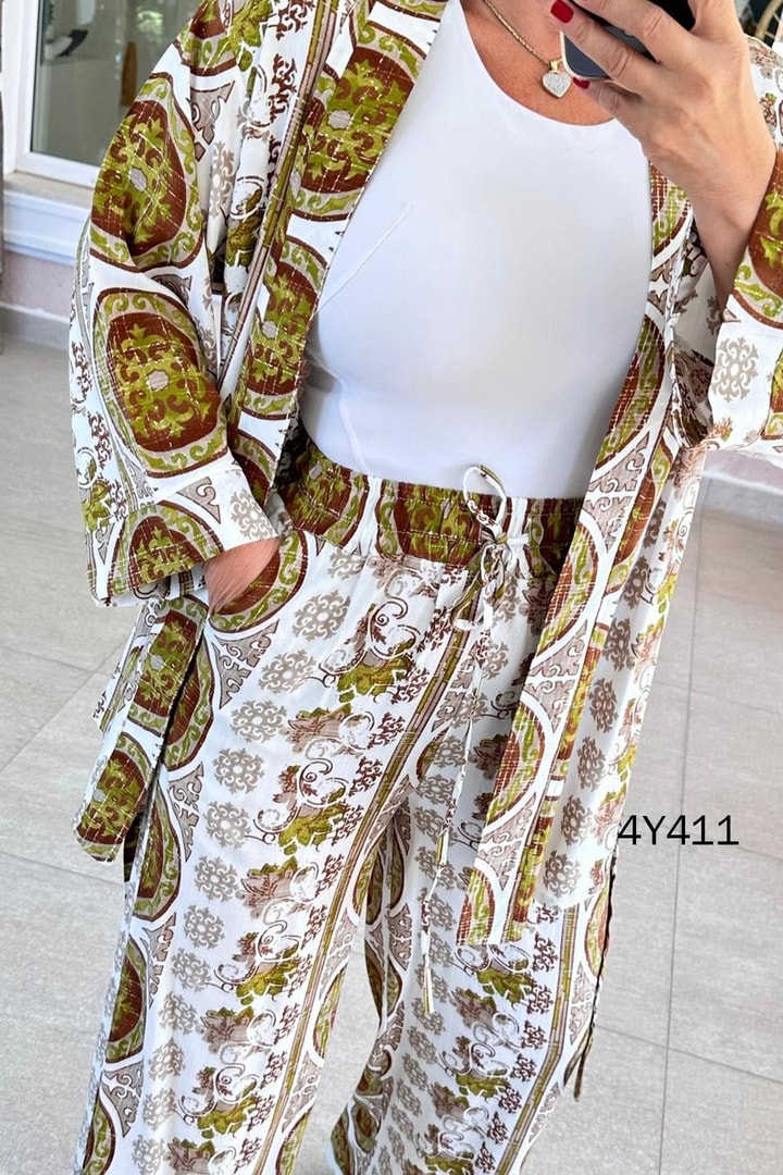 Viskon Kumaş Kimono Takım