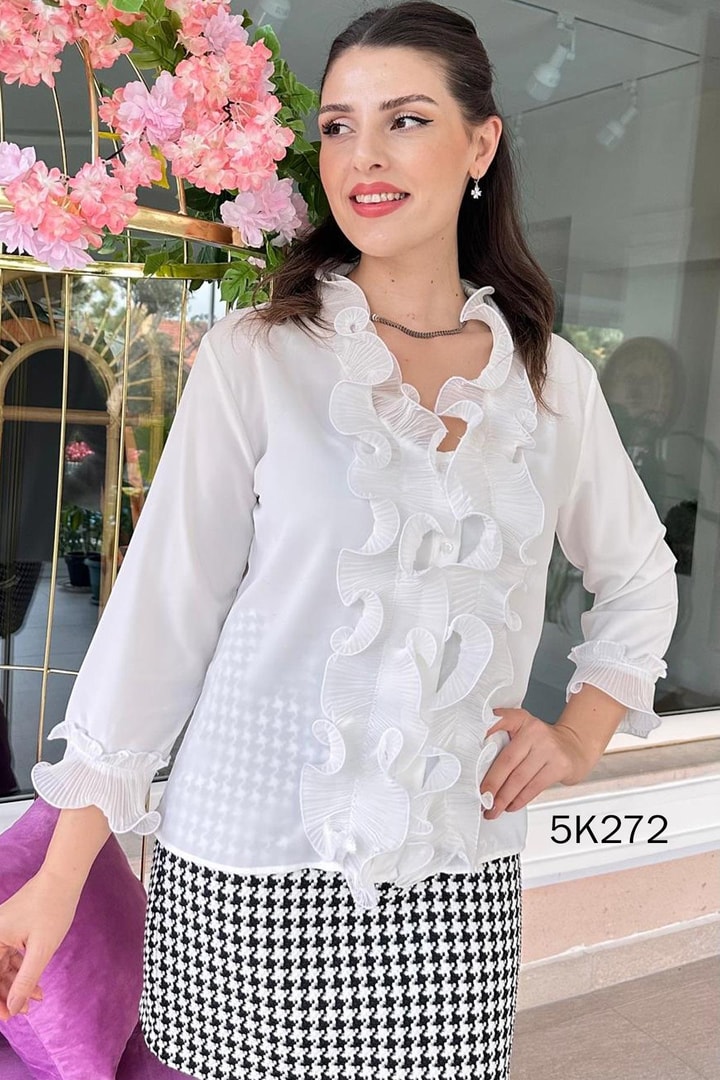 Volanlı Jessica Bluz