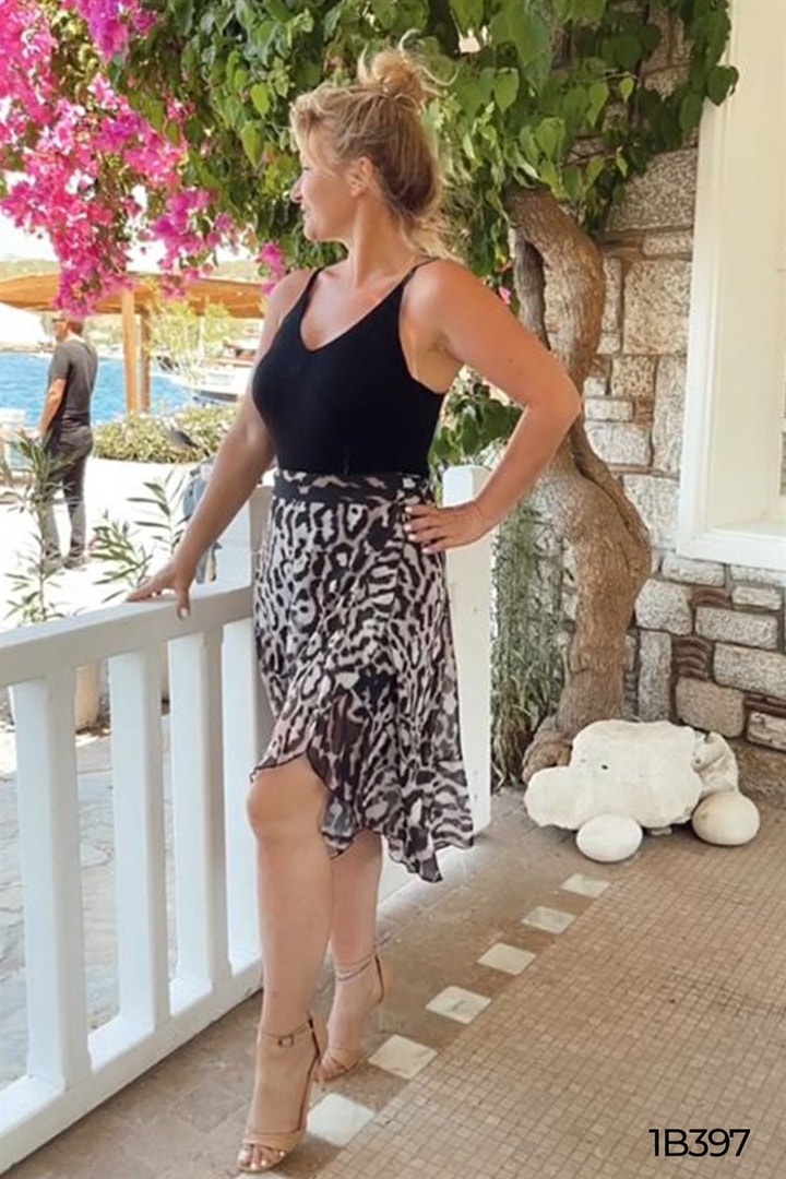 Volanlı Şifon Etek