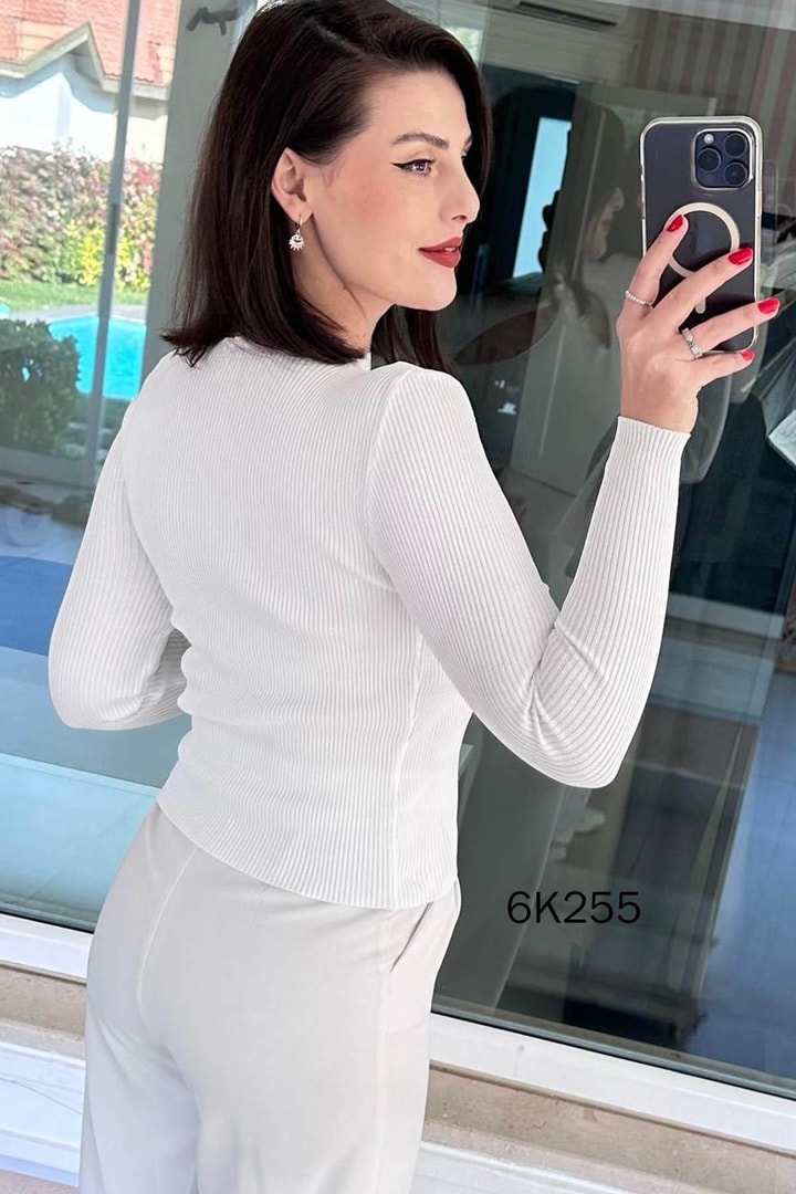 Yaka Altı Açık Fitilli Triko Body