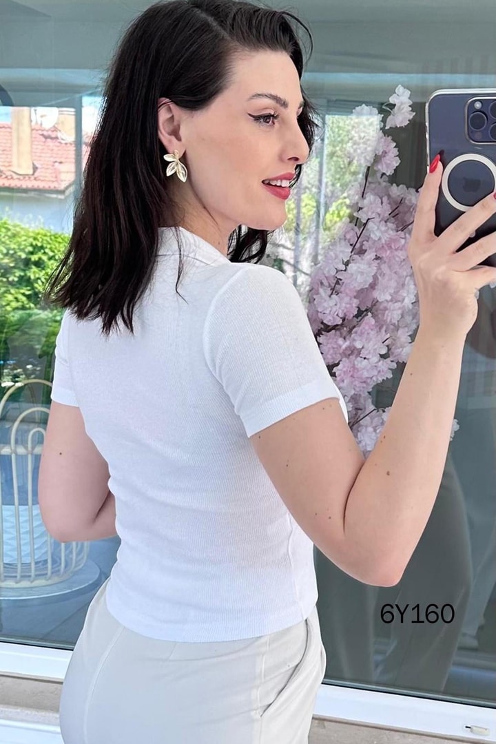 Yakası Fermuarlı Polo Yaka Fitilli Kaşkorse Tshirt