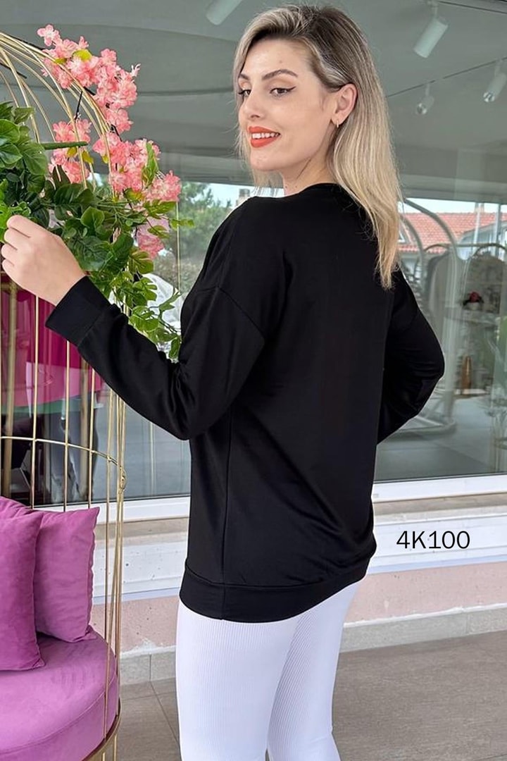 Yakası  Güpür  2 İplik Viskon Sweat