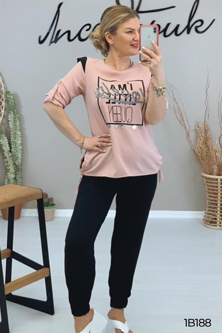Yandan Bağlamalı Taş Detay 2 li Takım