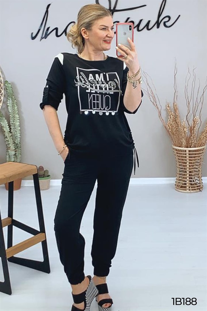 Yandan Bağlamalı Taş Detay 2 li Takım