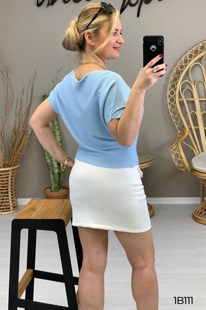 Yarasa Kol Crop Top Bluz