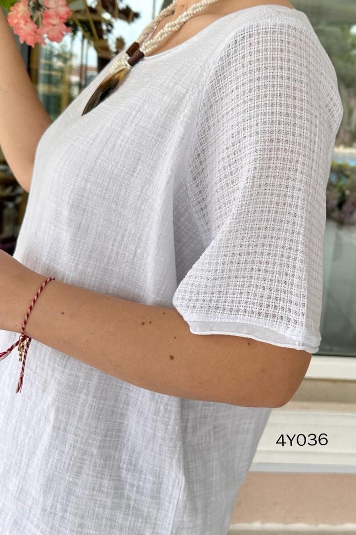 Yarasa Kol Keten Bluz