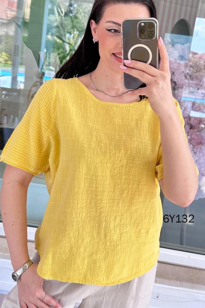 Yarasa Kol Keten Bluz