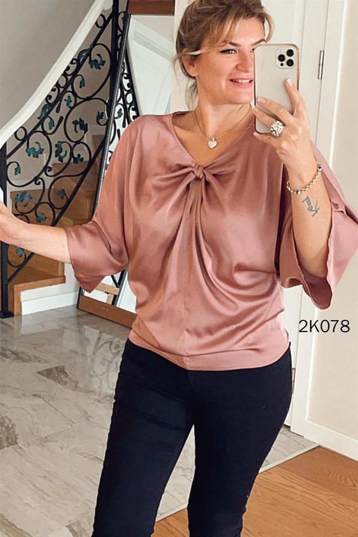 Yarasa Kol Saten Bluz