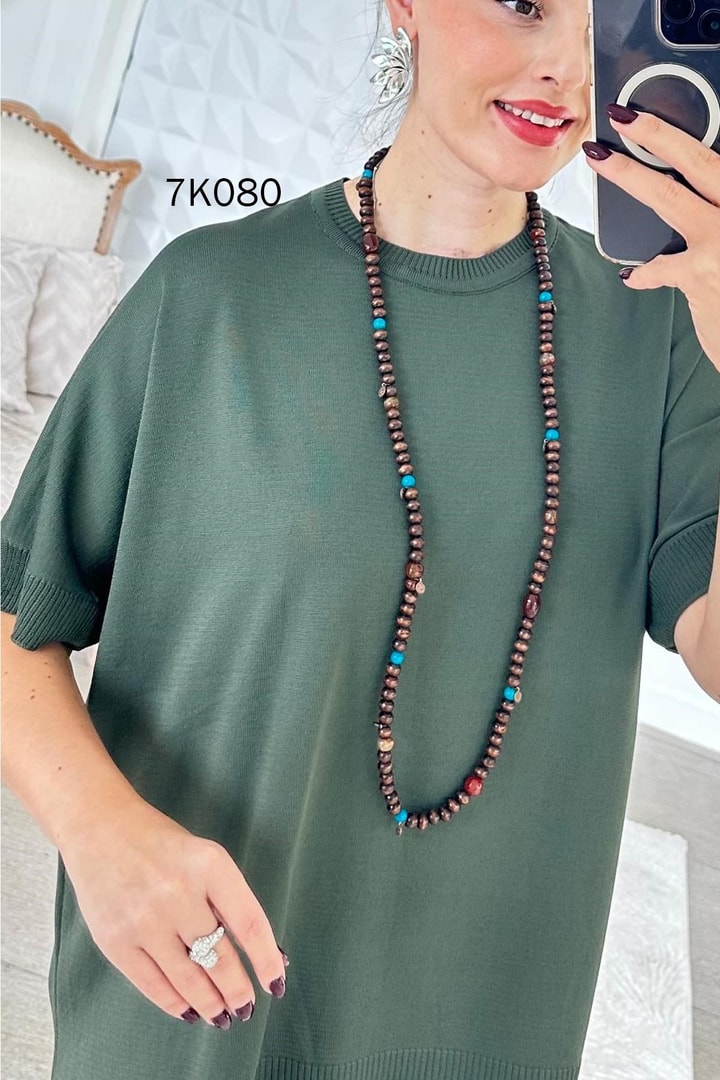 Yarasa Kol Uzun Triko Bluz