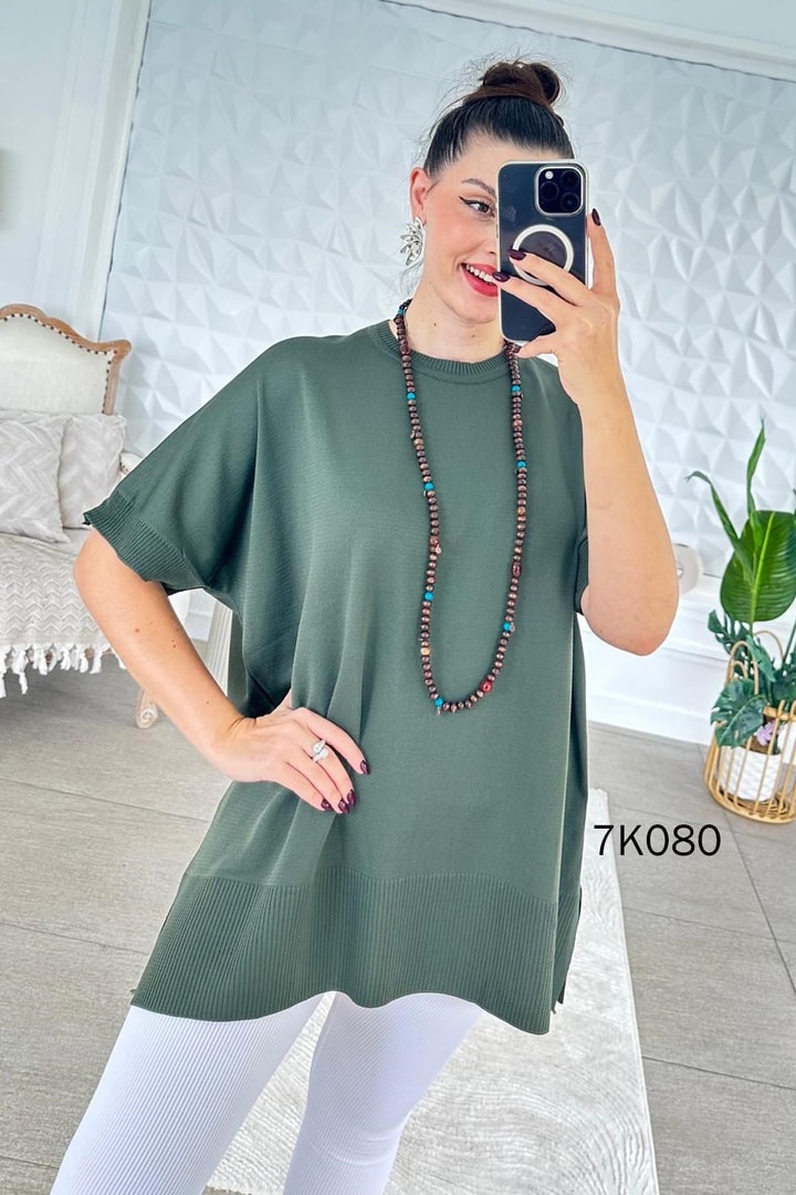 Yarasa Kol Uzun Triko Bluz