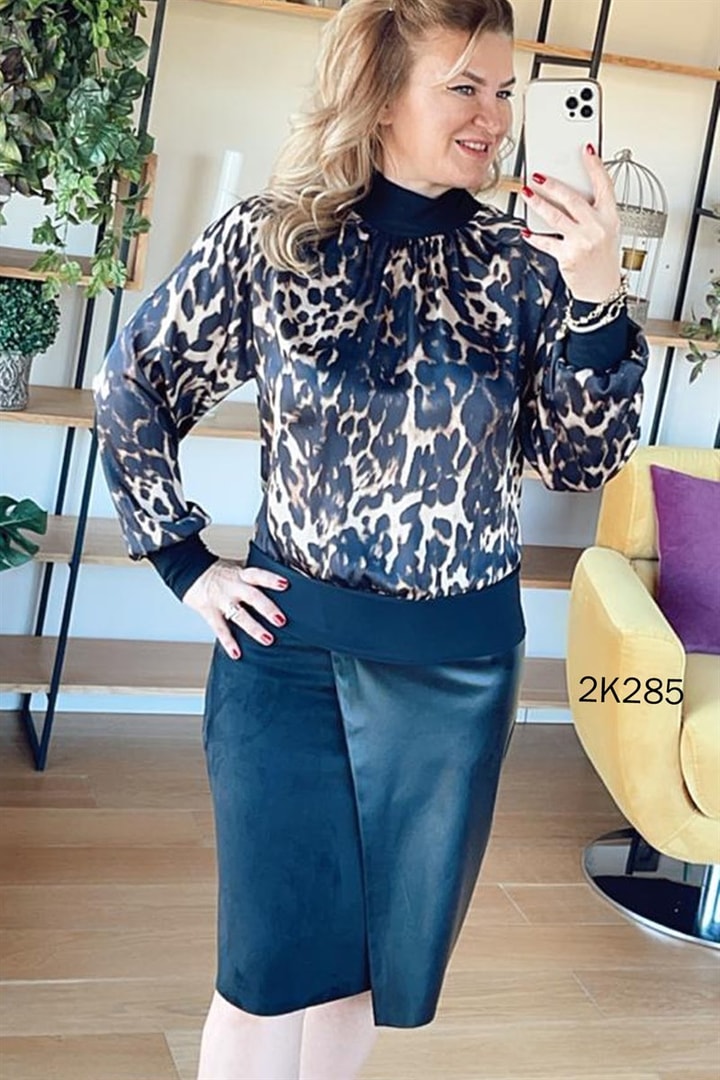 Yarım Balıkçı Saten Bluz