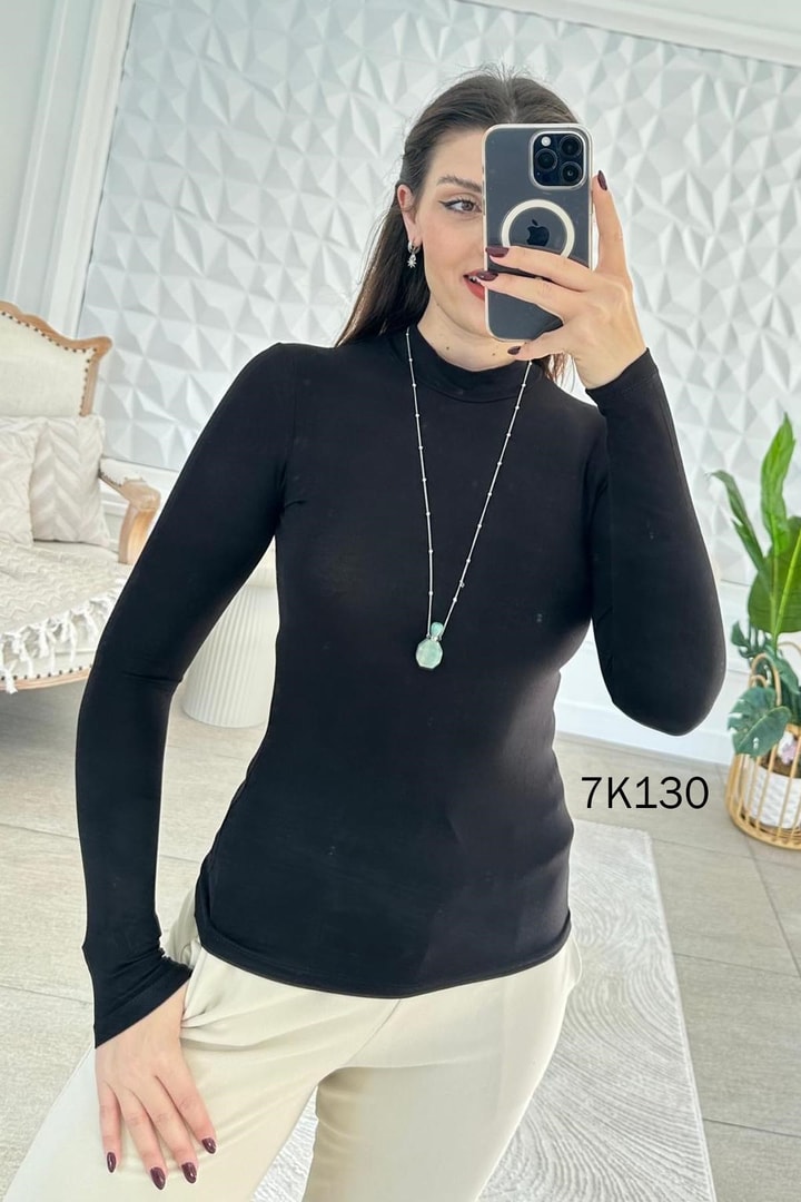 Yarım Balıkçı Viskon Penye Bluz