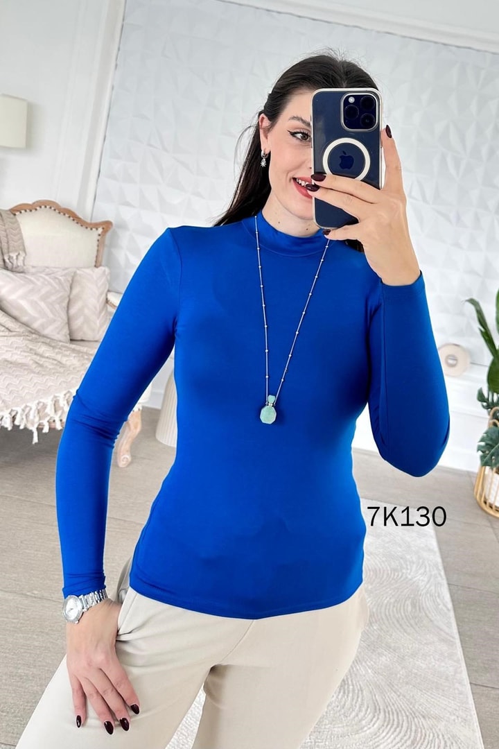 Yarım Balıkçı Viskon Penye Bluz