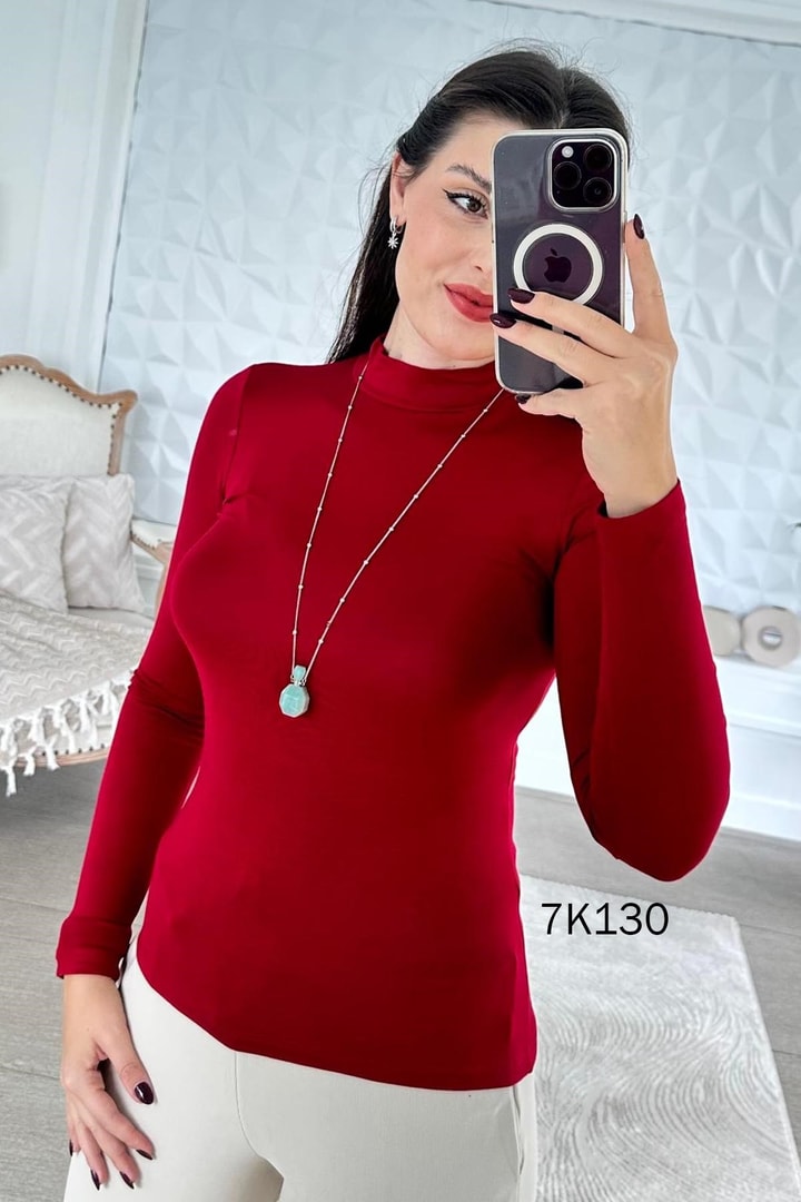 Yarım Balıkçı Viskon Penye Bluz