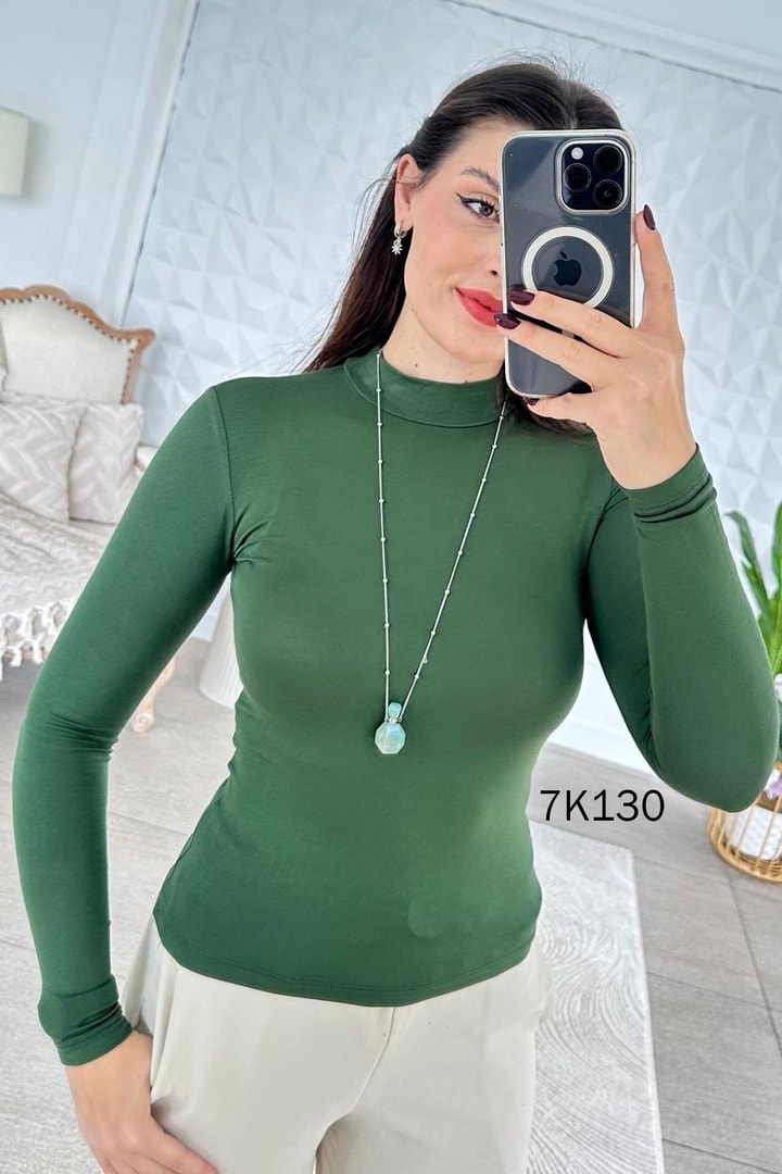 Yarım Balıkçı Viskon Penye Bluz