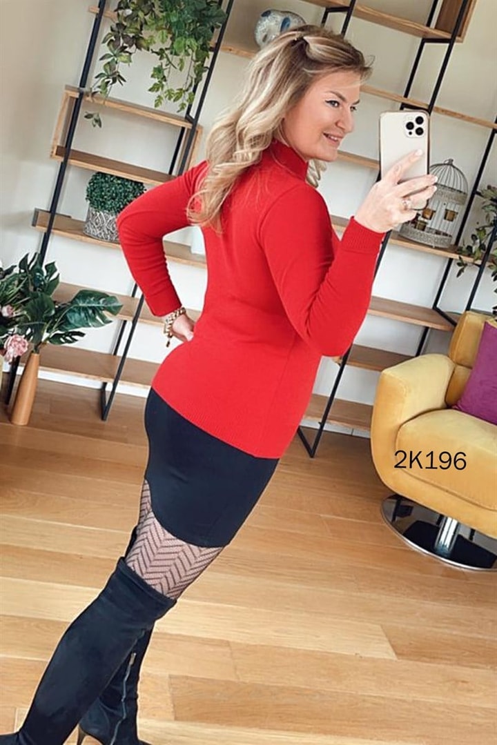 Yarım Balıkçı Yaka Triko Bluz