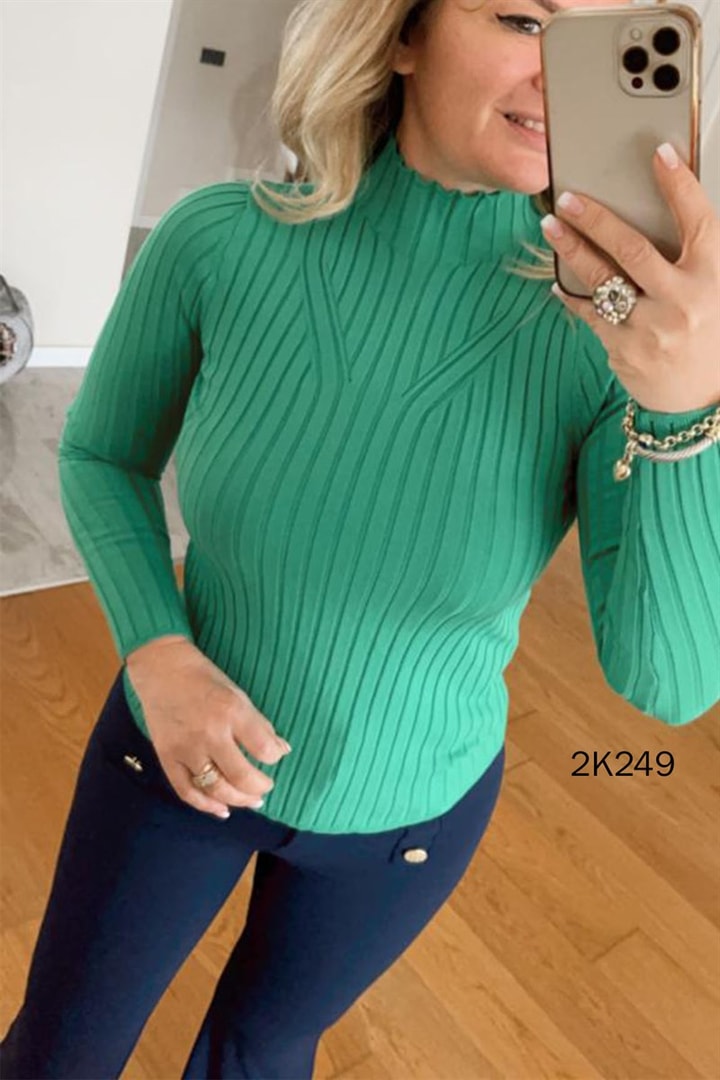 Yarım Balıkçı Yaka Triko Bluz