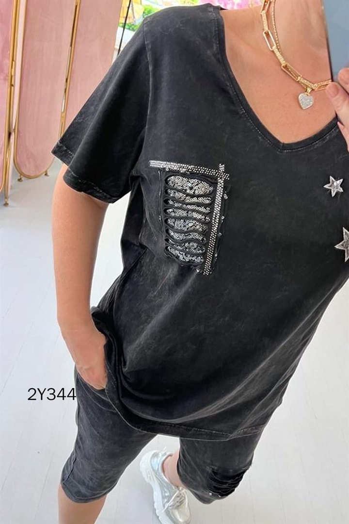 Yıldız Baskılı Capri Takım