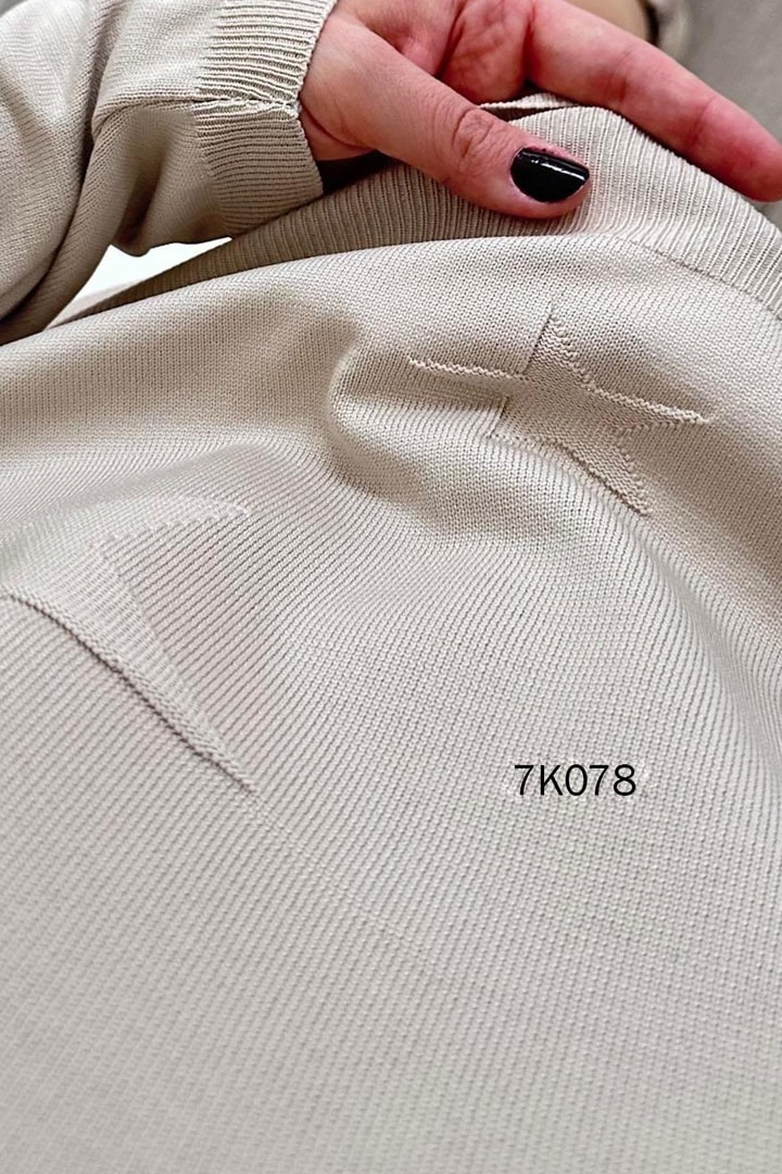 Yıldız Baskılı Merserize Triko Bluz