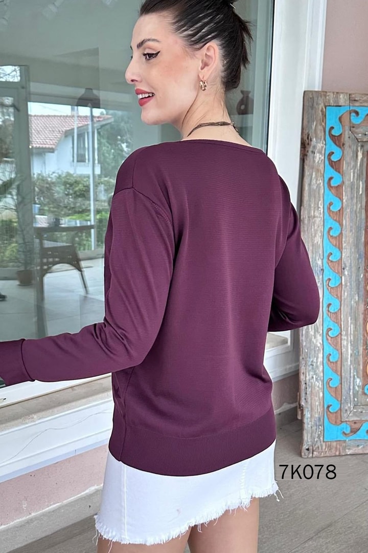 Yıldız Baskılı Merserize Triko Bluz