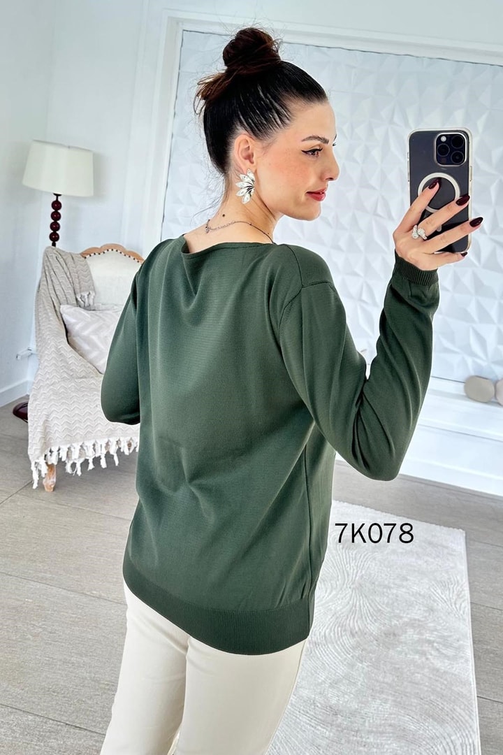 Yıldız Baskılı Merserize Triko Bluz