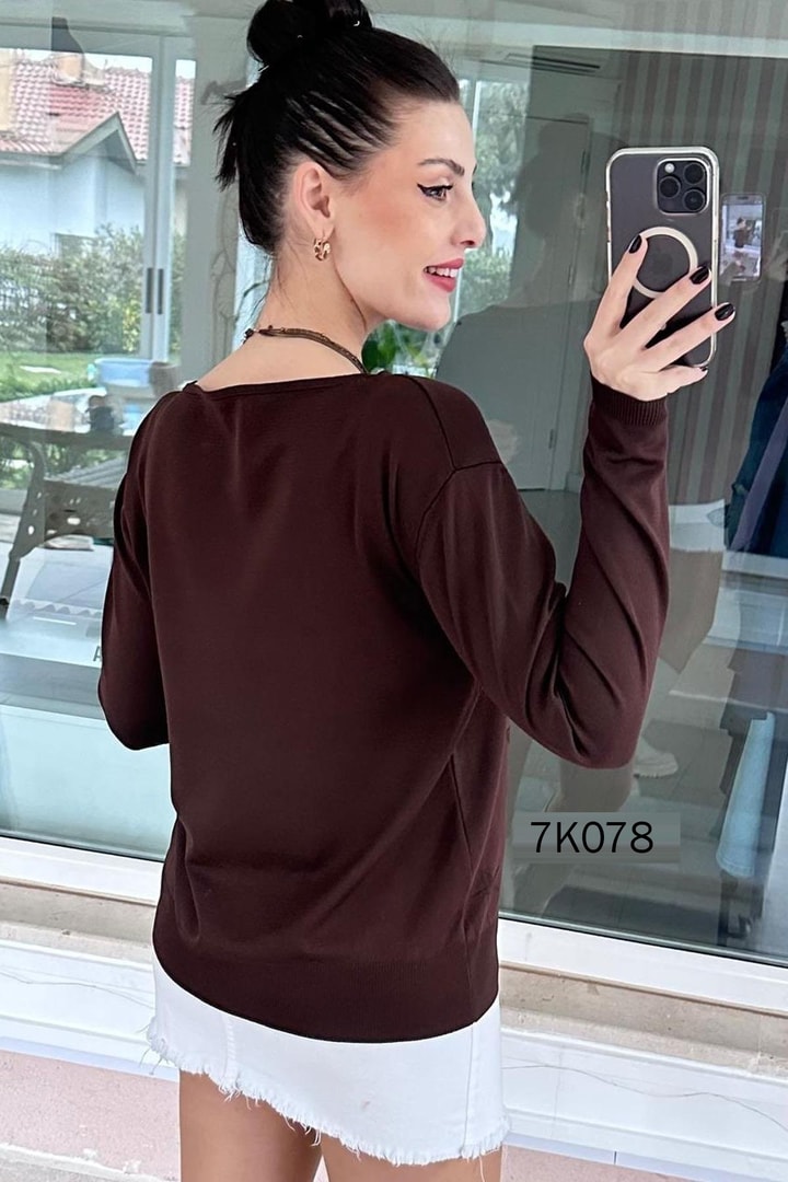 Yıldız Baskılı Merserize Triko Bluz