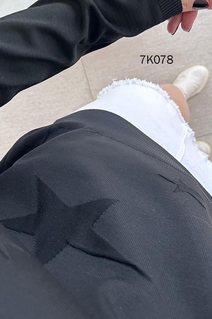 Yıldız Baskılı Merserize Triko Bluz