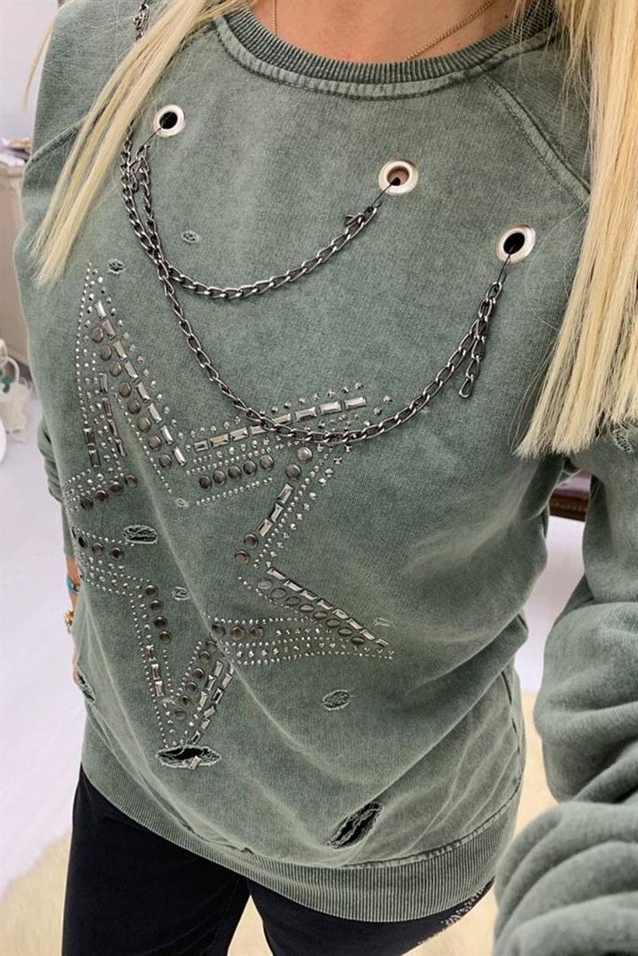 Yıldız Baskılı Sweat Shirt